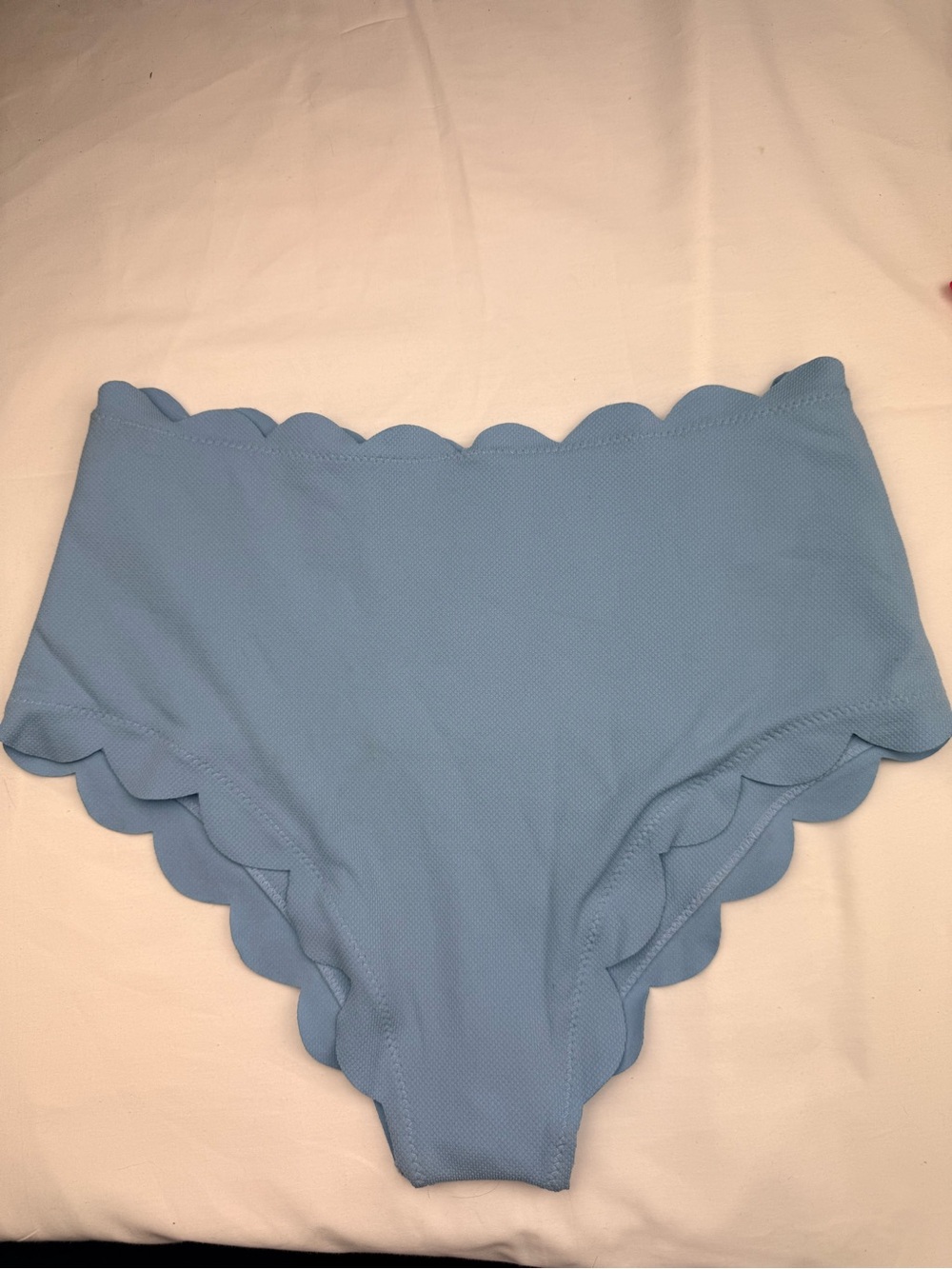 Zaful swim Scalloped High-Waist bottoms in Sky Blue